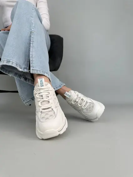 Кросівки жіночі шкіряні білі зі вставками текстилю та сітки фото 7 — інтернет-магазин Tapok