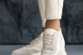 Женские кроссовки кожаные весенне-осенние молочные Yuves 176 Фото 6