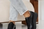 Женские кроссовки кожаные весенне-осенние черные Yuves 179 Фото 4