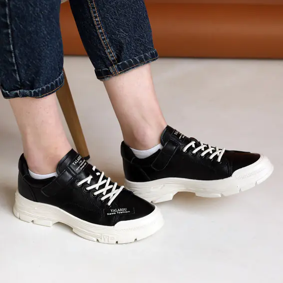 Кросівки жіночі шкіряні  585186 Чорні фото 6 — інтернет-магазин Tapok