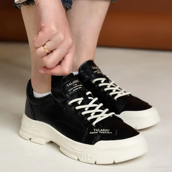 Кросівки жіночі шкіряні  585186 Чорні фото 7 — інтернет-магазин Tapok