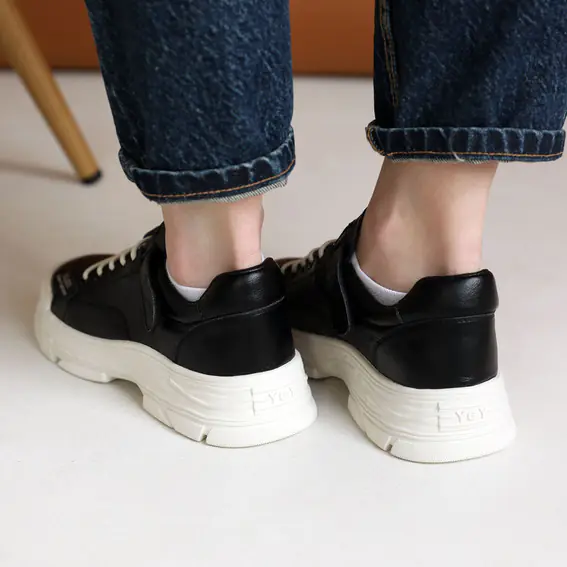 Кросівки жіночі шкіряні  585186 Чорні фото 9 — інтернет-магазин Tapok