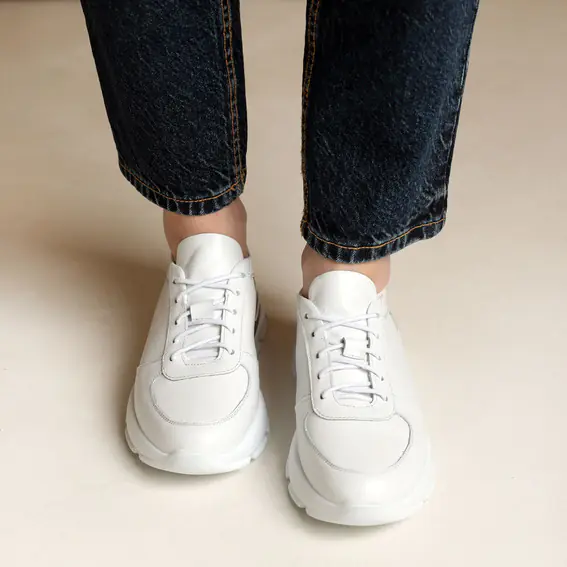 Кросівки жіночі шкіряні  585140 Білі фото 3 — інтернет-магазин Tapok