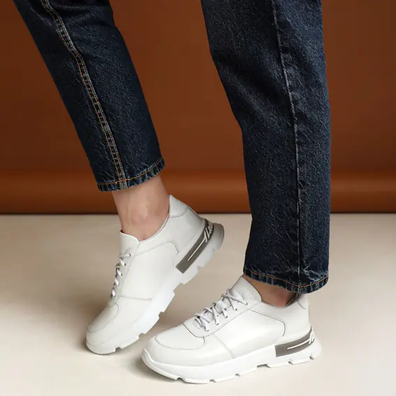 Кросівки жіночі шкіряні  585140 Білі фото 4 — інтернет-магазин Tapok