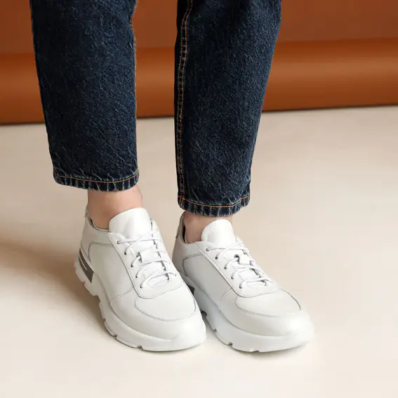 Кросівки жіночі шкіряні  585140 Білі фото 5 — інтернет-магазин Tapok