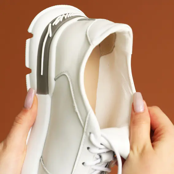 Кросівки жіночі шкіряні  585140 Білі фото 8 — інтернет-магазин Tapok