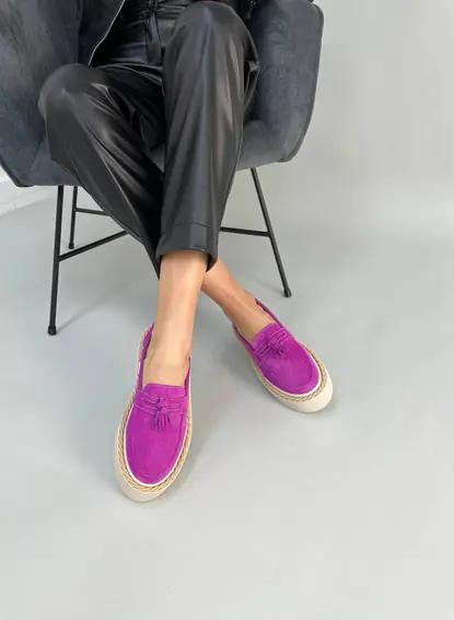 Лоферы женские замшевые цвета фуксии фото 9 — интернет-магазин Tapok