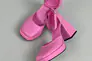 Босоножки женские кожаные розового цвета на каблуках Фото 13