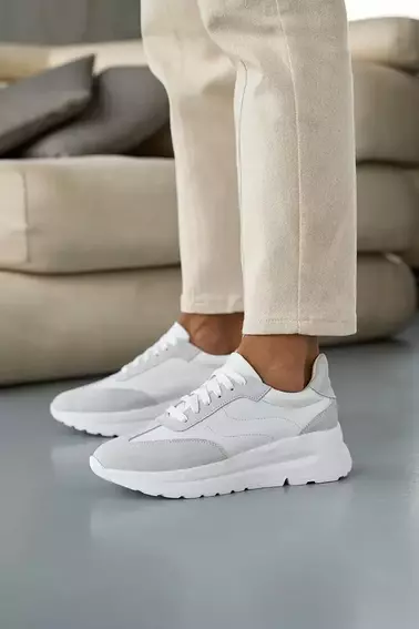 Жіночі кросівки шкіряні весняно-осінні білі Yuves 176 фото 5 — інтернет-магазин Tapok
