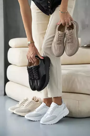 Жіночі кросівки шкіряні весняно-осінні білі Yuves 176 фото 13 — інтернет-магазин Tapok