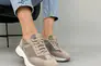 Кросівки жіночі замшеві бежеві з вставками шкіри та сітки Фото 7