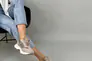 Кросівки жіночі замшеві бежеві з вставками шкіри та сітки Фото 9
