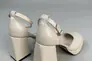 Босоножки женские кожаные молочного цвета на каблуках Фото 13