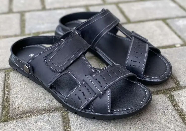 Мужские сандалии кожаные летние черные Rivest Ш фото 4 — интернет-магазин Tapok