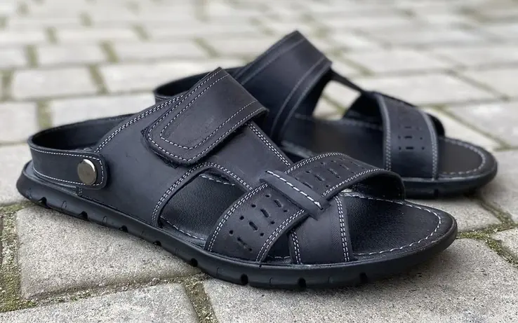 Мужские сандалии кожаные летние черные Rivest Ш фото 5 — интернет-магазин Tapok