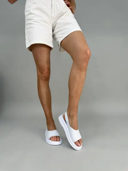 Босоножки женские кожаные белые на липучке фото 4 — интернет-магазин Tapok