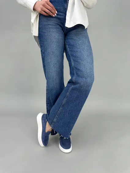 Лоферы женские замшевые цвета джинс фото 5 — интернет-магазин Tapok