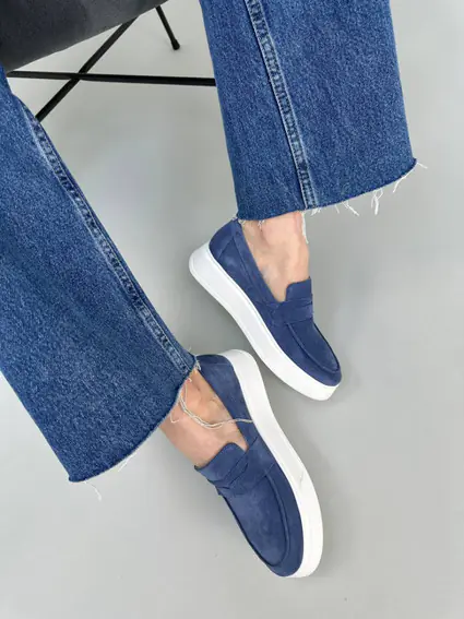 Лоферы женские замшевые цвета джинс фото 7 — интернет-магазин Tapok