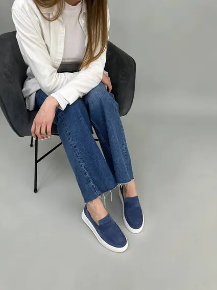 Лоферы женские замшевые цвета джинс фото 8 — интернет-магазин Tapok