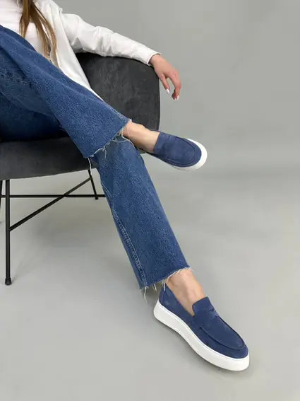 Лоферы женские замшевые цвета джинс фото 10 — интернет-магазин Tapok