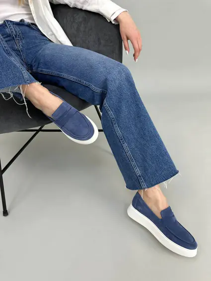 Лоферы женские замшевые цвета джинс фото 11 — интернет-магазин Tapok