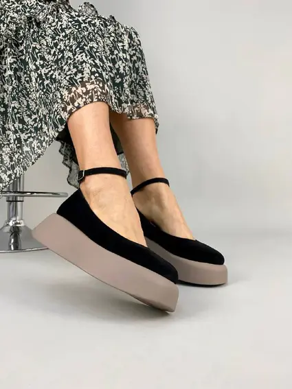 Туфли женские замшевые черного цвета на платформе фото 7 — интернет-магазин Tapok