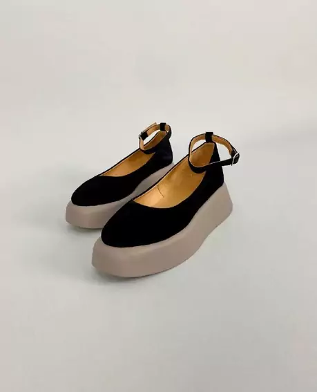 Туфли женские замшевые черного цвета на платформе фото 10 — интернет-магазин Tapok