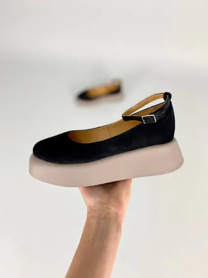 Туфли женские замшевые черного цвета на платформе фото 14 — интернет-магазин Tapok