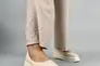 Туфли женские кожаные молочного цвета на платформе Фото 3