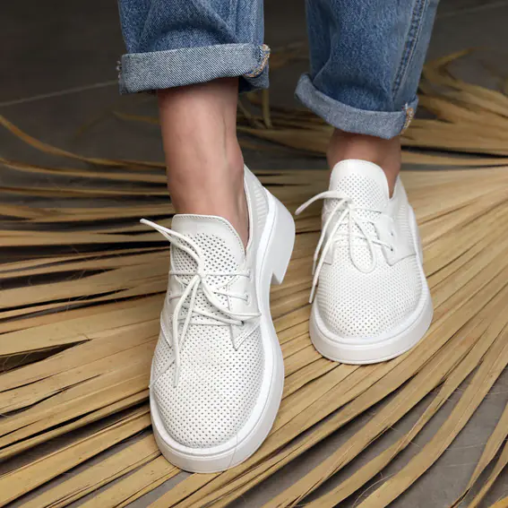 Туфлі жіночі шкіряні 4S 585497 Білі фото 7 — інтернет-магазин Tapok