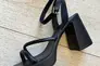 Босоножки женские кожаные черные на каблуках Фото 15