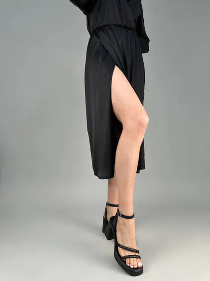 Босоножки женские кожаные черные на каблуках фото 6 — интернет-магазин Tapok
