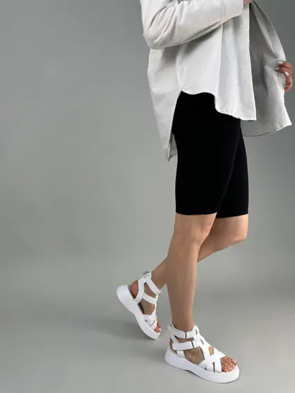 Босоніжки жіночі шкіряні білого кольору фото 5 — інтернет-магазин Tapok