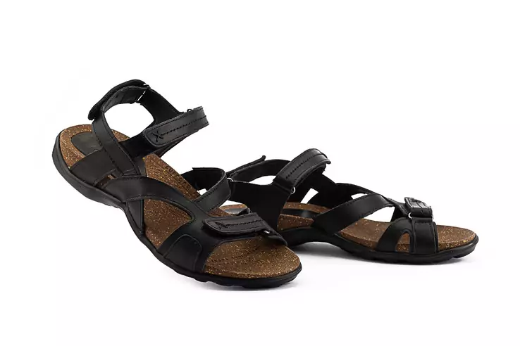 Чоловічі сандалі шкіряні літні чорні StepWey 1072 на корку фото 1 — інтернет-магазин Tapok