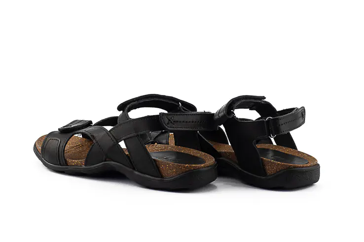 Мужские сандалии кожаные летние черные StepWey 1072 на пробке фото 8 — интернет-магазин Tapok