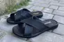 Мужские шлепанцы кожаные летние черные Yuves X16 Фото 4