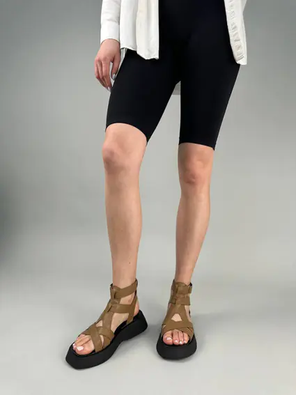 Босоножки женские кожаные коричневого цвета фото 7 — интернет-магазин Tapok