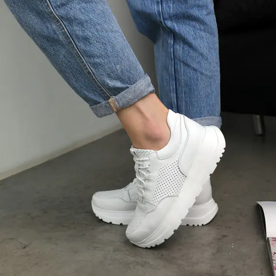 Кросівки жіночі шкіряні 4S 585720 Білі фото 10 — інтернет-магазин Tapok