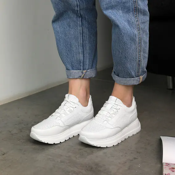 Кросівки жіночі шкіряні 4S 585720 Білі фото 12 — інтернет-магазин Tapok