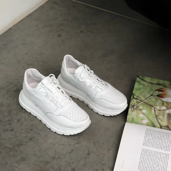 Кросівки жіночі шкіряні 4S 585720 Білі фото 15 — інтернет-магазин Tapok