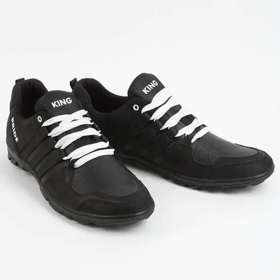 Кросівки чоловічі шкіряні 339616 Fashion Чорний фото 4 — інтернет-магазин Tapok