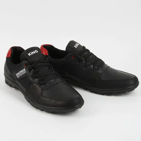 Кроссовки мужские кожаные 339611  Fashion Черный фото 4 — интернет-магазин Tapok