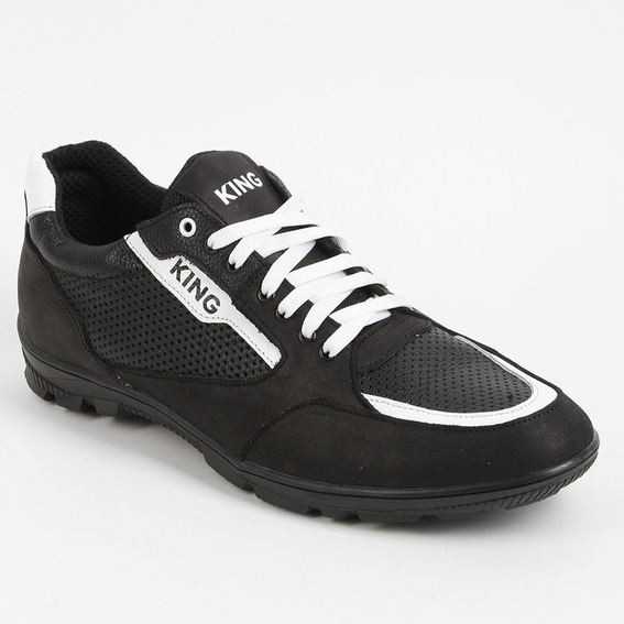 Кроссовки мужские кожаные 339620  Fashion Черный фото 1 — интернет-магазин Tapok