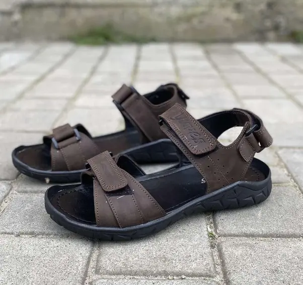 Мужские сандалии кожаные летние коричневые Yuves 411 фото 3 — интернет-магазин Tapok