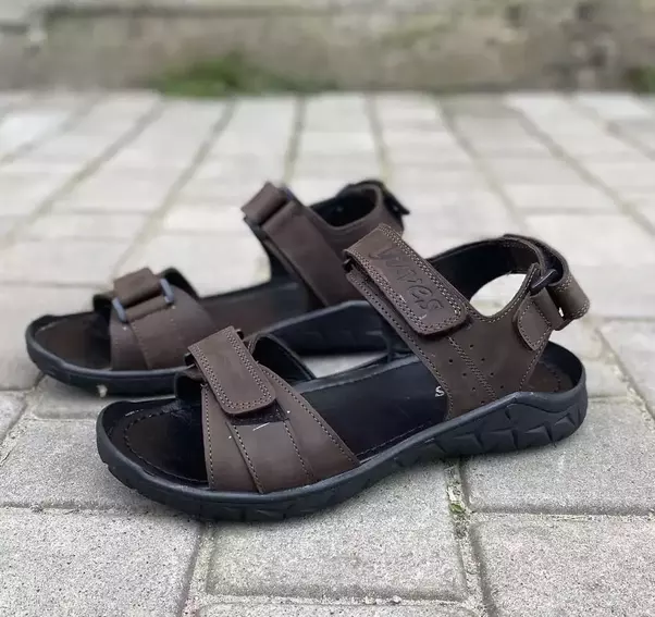 Мужские сандалии кожаные летние коричневые Yuves 411 фото 5 — интернет-магазин Tapok