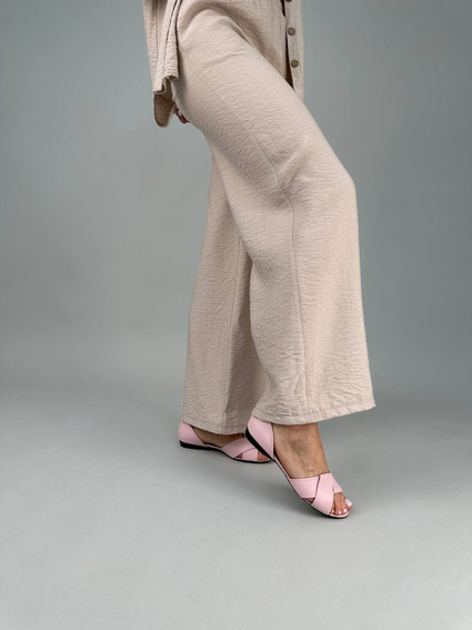 Балетки женские кожаные пудрового цвета фото 2 — интернет-магазин Tapok
