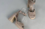 Босоножки женские замшевые бежевые на каблуках Фото 12