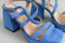 Босоножки женские замшевые голубого цвета Фото 14