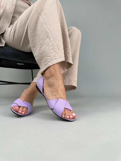 Балетки жіночі шкіряні фіолетового кольору фото 5 — інтернет-магазин Tapok