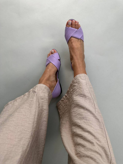 Балетки жіночі шкіряні фіолетового кольору фото 8 — інтернет-магазин Tapok
